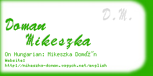doman mikeszka business card